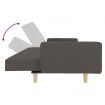 2-Seater Sofa Bed with Two Pillows Dark Grey Fabric