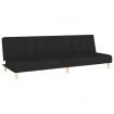 2-Seater Sofa Bed Black Fabric