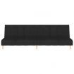 2-Seater Sofa Bed Black Fabric