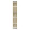 Book Cabinet Room Divider White&Sonoma Oak 60x24x155 cm