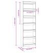 Book Cabinet/Room Divider Concrete Grey 60x30x198 cm
