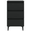 Bed Cabinet with Metal Legs Black 40x35x69 cm