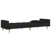 2-Seater Sofa Bed with Footstool Black Fabric