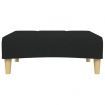 2-Seater Sofa Bed with Footstool Black Fabric