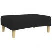 2-Seater Sofa Bed with Footstool Black Fabric