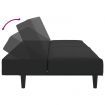 2 Piece Sofa Set Black Velvet