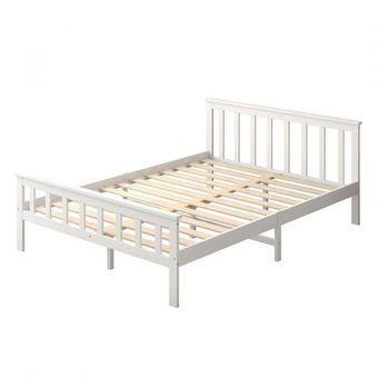 Wooden Bed Frame Double Size Mattress Base Pine Platform Bedroom ...