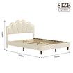 Wood Queen Bed Frame with LED Headboard Metal Platform Mattress Base Queensize Bedroom Furniture Sleep Foundation Upholstered Bedhead White