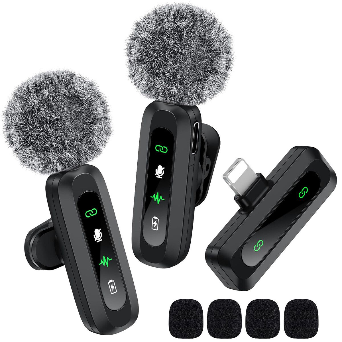 Wireless Lavalier Microphone for iPhone Recording Clip-on Mini Mic for iPhone/for iPad Video Recording with Rotatable Clip&Denoise Recording,Portable Mic Set for Content Creators