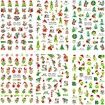 Nail Art Stickers Christmas Grinch Cartoon Adhesive Decals DIY Manicure Festive 6 Sheets