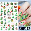 Nail Art Stickers Christmas Grinch Cartoon Adhesive Decals DIY Manicure Festive 6 Sheets