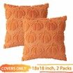 Pumpkin Fall Decorative Throw Pillow Covers,Set of 2 Rust Red Soft Faux Fur Pillow Covers,Fluffy Plush Accent Pillow Cases (Orange,45 x 45cm)