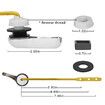 Toilet Flush Handle Replacement Kit,Front Universal Toilet Bowl Replacement Kit,Toilet Repair Kit Inside Tank Chain Flusher Handle Lever Replacement Parts