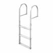 3-Step Boat Dock Pool Ladder Removable Aluminium Stairs Pontoon Deck Boarding Steps 227kg Load Inground Swim Pools Safety Handrail Non Slip