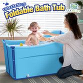 Large Foldable Bath Tub Bathroom Soaking Freestanding Plastic Portable Collapsible Modern Shower Bathtub for Baby Children Adult Blue