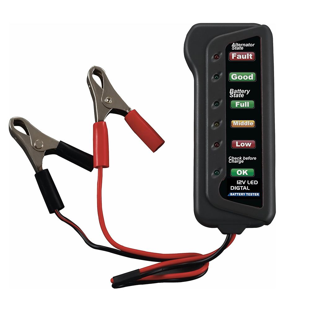 12V Car Battery Alternator Tester, Test Battery Condition and Alternator Charging, LED Indication