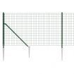 Wire Mesh Fence with Spike Anchors Green 1x25 m