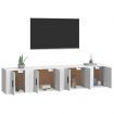 4 Piece TV Cabinet Set White Engineered Wood