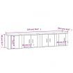 4 Piece TV Cabinet Set White Engineered Wood