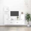 5 Piece TV Cabinet Set White Engineered Wood