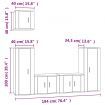 5 Piece TV Cabinet Set White Engineered Wood