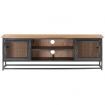 TV Cabinet Grey 120x30x40 cm Solid Acacia Wood and Steel