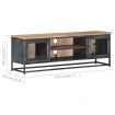 TV Cabinet Grey 120x30x40 cm Solid Acacia Wood and Steel