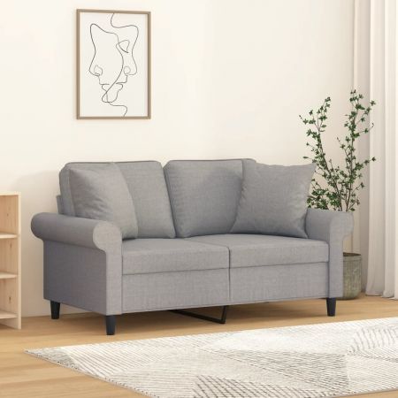 Throw Pillows 2 pcs Light Grey 40x40 cm Fabric