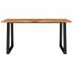 Dining Table with Live Edge 160x80x75 cm Solid Wood Acacia