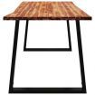 Dining Table with Live Edge 160x80x75 cm Solid Wood Acacia