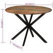 Dining Table Ø110x78 cm Solid Wood Reclaimed and Steel