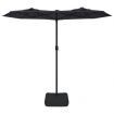 Double-Head Parasol with LEDs Black 316x240 cm