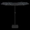 Double-Head Parasol with LEDs Black 316x240 cm