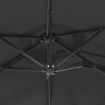 Double-Head Parasol with LEDs Black 316x240 cm