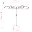 Double-Head Parasol with LEDs Black 316x240 cm