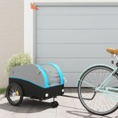 Bike Trailer Black and Blue 45 kg Iron