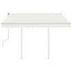 Manual Retractable Awning with Posts 3x2.5 m Cream