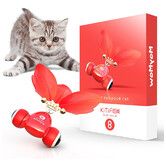 Interactive Cat Toys, Rechargeable Automatic Cat Toy with Feather and Bell for Indoor Cats Fast Rolls on Thin Carpet, Motion Activated Cat Toy