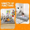 Modular Kids Sofa Set Play Couch 8pcs Convertible Lounge Chair Comfy Cushion Folding Sectional Toddler Bed Ball Pit Activity Playroom Storage