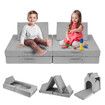 Modular Kids Sofa Set Play Couch 8pcs Convertible Lounge Chair Comfy Cushion Folding Sectional Toddler Bed Ball Pit Activity Playroom Storage