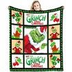 Christmas Grinch Blanket Flannel Throw 150*200cm Colorful Holiday Decor for Halloween,Thanksgiving,Christmas Decorations! For Sofa or Bed