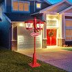 188cm Christmas LED Lights Post Street Xmas Decoration Snowing Music Ornaments Outdoor 2 Head Lamp Path Garden Security Pole Pillar Lantern Driveway