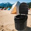 Portable Toilet for Camping, Portable Potty for Men Women, Porta Potty Travel Toilet Commode Bucket Toilet for Camping, Car, Travel, Outdoor, Hiking, Backpack, Trips, Tent, Boat, Beach, Traffic Jam, Home, Black