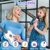 Mini Karaoke Machine for Kids, Bluetooth Speaker with 2 Wireless Microphones, Portable Microphone Speaker with Colorful LED Disco Lights for Home Party