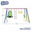 Kids Swing Set Seesaw Basketball Hoop Football Soccer Goal Tent Ladder Trapeze Bar Climbing Saucer 6in1 Child Outdoor Playground Activity Centre