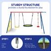 Outdoor Kids Swing Set Toys 5in1 Playset Basketball Hoop Football Goal Gate Climb Tree Saucer Child Backyard Playground Activity Centre Equipment