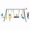 Outdoor Kids Swing Set Toys 5in1 Playset Basketball Hoop Football Goal Gate Climb Tree Saucer Child Backyard Playground Activity Centre Equipment