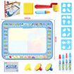 Water Doodle Mat Kids Painting Drawing Colouring Rug Carpet Toy Magic Pen Stamp Writing Board Cartoon Learning Aqua Doodling Canvas 100x80cm