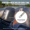 Boat Steering Cable, 17 Feet Outboard Marine Rotary Steering Cable, 1/2 Ton High Tensile Strength, Steel Steering Wheel Cable Compatible with Most Single-Station Outboard Steering Systems