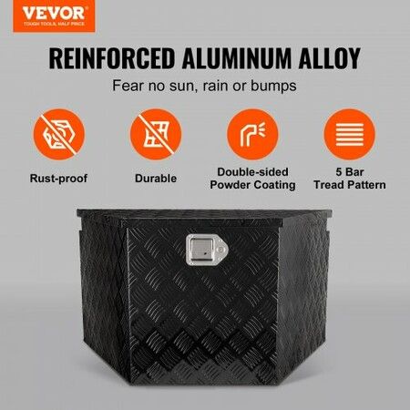 Trailer Tongue Box, Aluminum Alloy Diamond Plate Tongue Box Tool Chest, Heavy Duty Trailer Box Storage with Lock and Keys, Utility Trailer Tongue Box for Pickup Truck, RV, Trailer,33"x19"x18"
